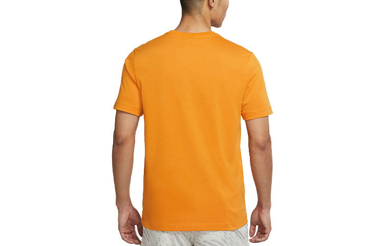 Nike Heritage Solid Color Round Neck Casual Sports Short Sleeve Light Curry Yellow DM5440-738