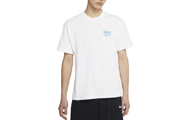 Nike Miami Logo Embroidered Sports Round Neck Basketball Short Sleeve White DB5951-100