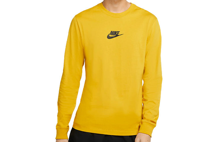Nike Alphabet Printing Round Neck Long Sleeves T-shirt Yellow CU7391-743