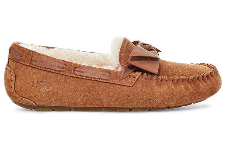 (WMNS) UGG Dakota Leather Bow Brown 1118914-CHE
