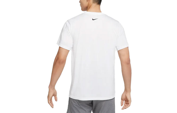 Nike Dri-Fit Alphabet Printing Round Neck Pullover Short Sleeve White DR7576-100