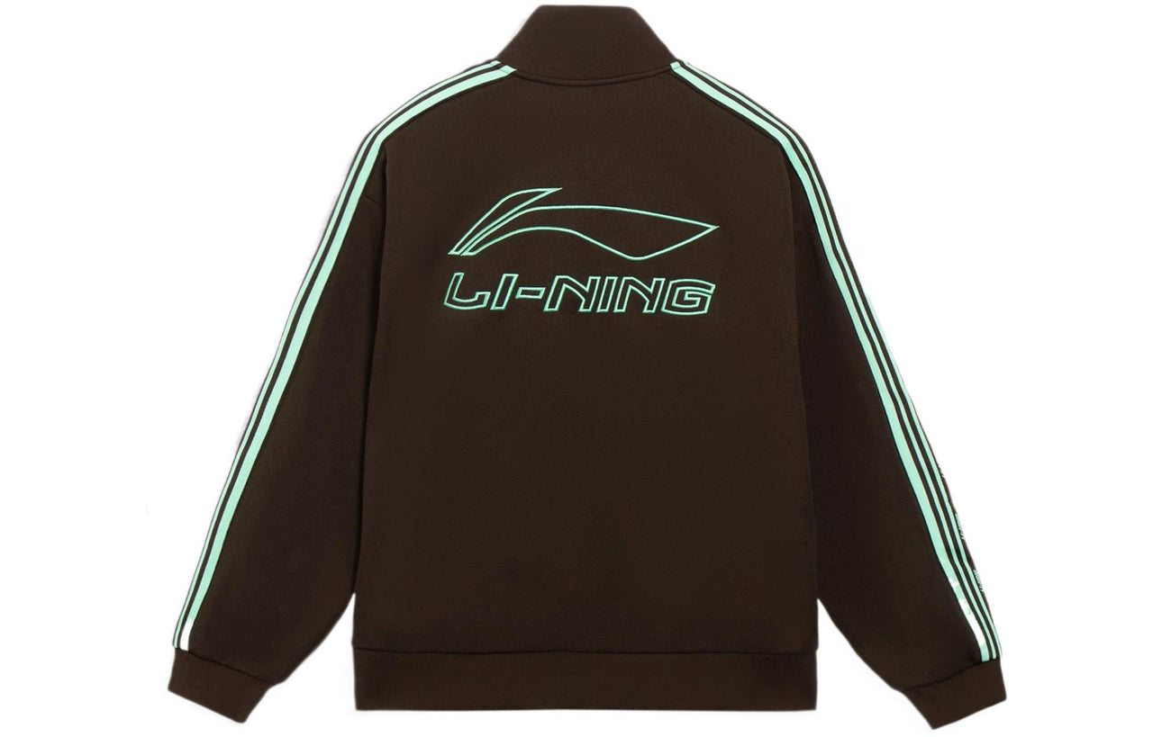 Li-Ning Striped Graphic Jacket 'Brown Mint Green' AWDS915-2