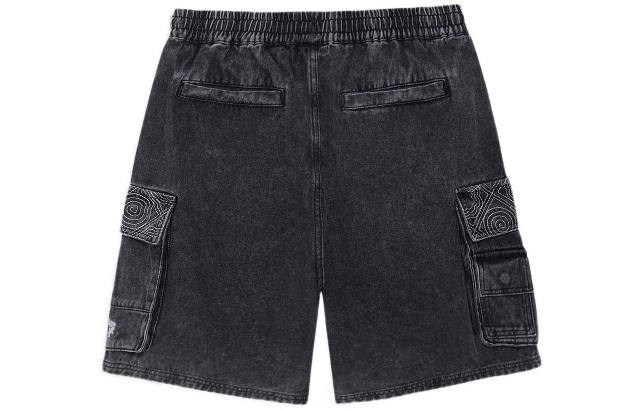 Li-Ning Denim Cargo Shorts 'Washed Black' AKSS075-2
