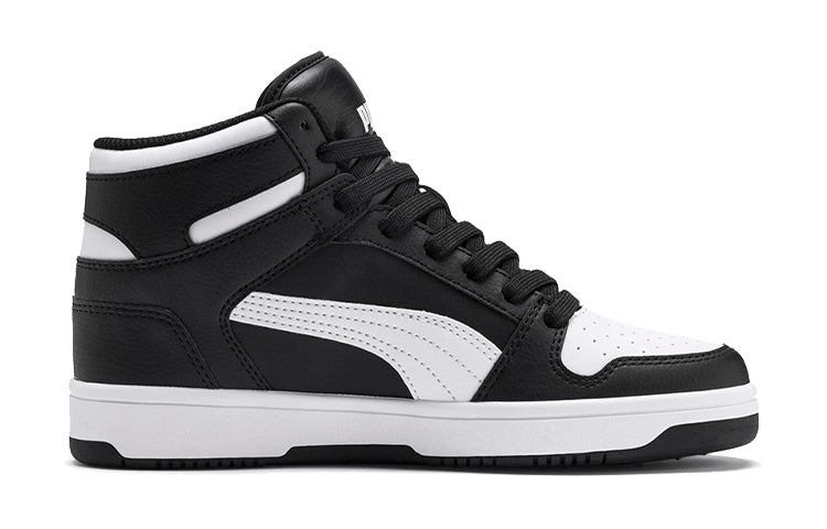 (GS) PUMA Rebound Lay Up Sl Mid-high Board Shoes Black/White 370486-01