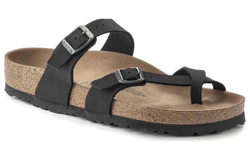 Birkenstock Mayari Vegan Birko-Flor Birkibuc Narrow Fit Sandals 'Black' 1021231