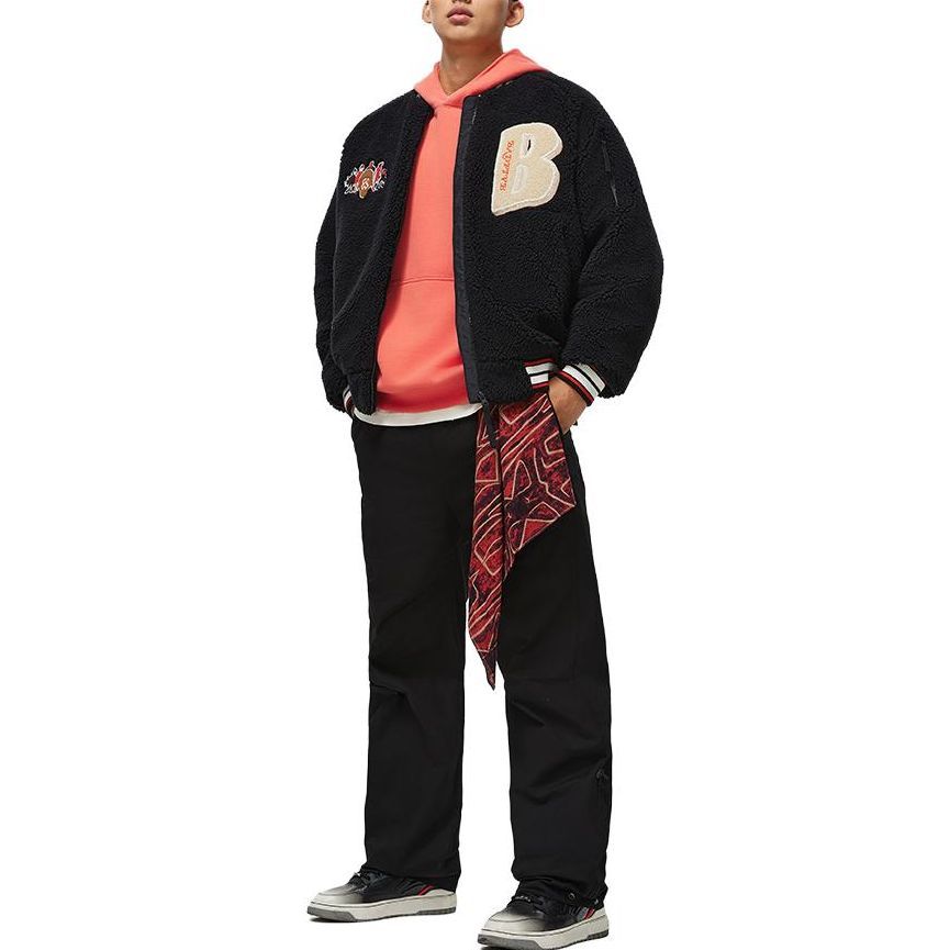 Li-Ning BadFive Graphic Fleece Baseball Jacket 'Black' AFMT017-2