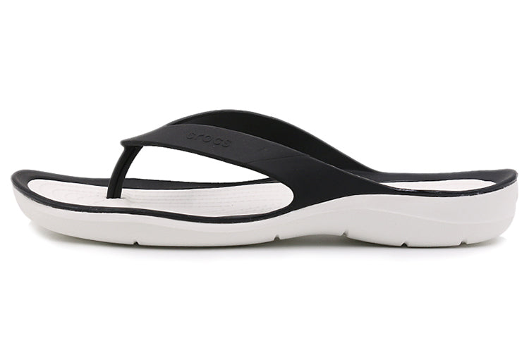 (WMNS) Crocs Swiftwater Sports slippers 'Black White' 204974-066