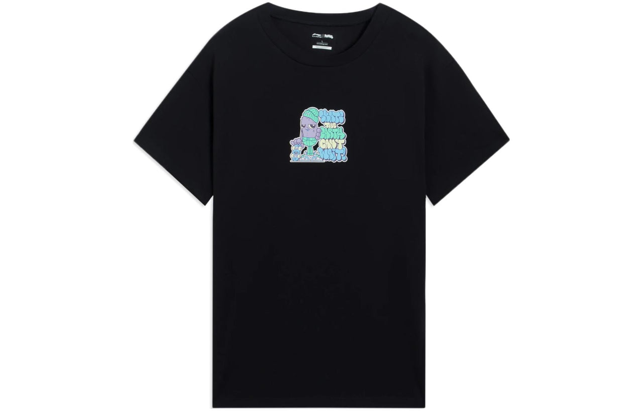 Li-Ning x Persue Cartoon Graphic Loose Fit T-shirt 'Black' AHSS295-1