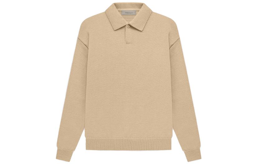 Fear of God Essentials SS23 Knit Long Sleeve Polo Shirt 'Sand' FOG-SS23-041