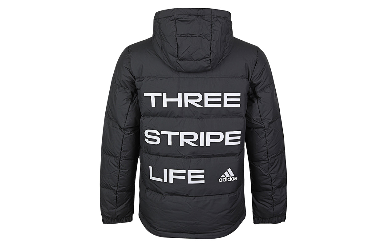adidas Casual Sports Stay Warm hooded down Jacket Black GF0063