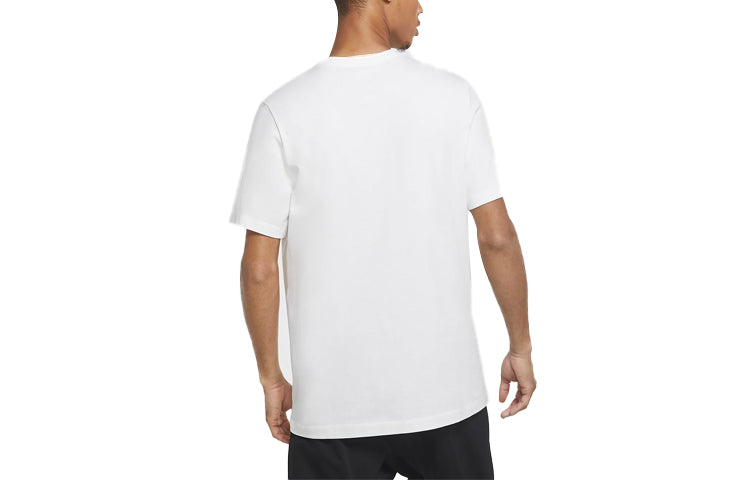 Men's Nike Logo Alphabet Printing Sports Round Neck Short Sleeve White T-Shirt DA8866-100