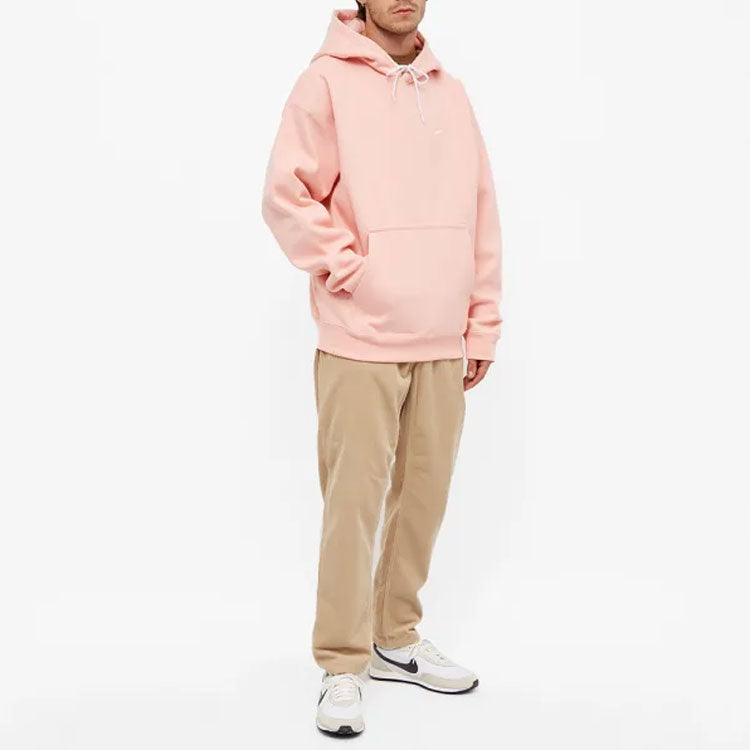 Men's Nike Small Logo Embroidered Solid Color Hooded Sports Autumn Pink CV0552-697