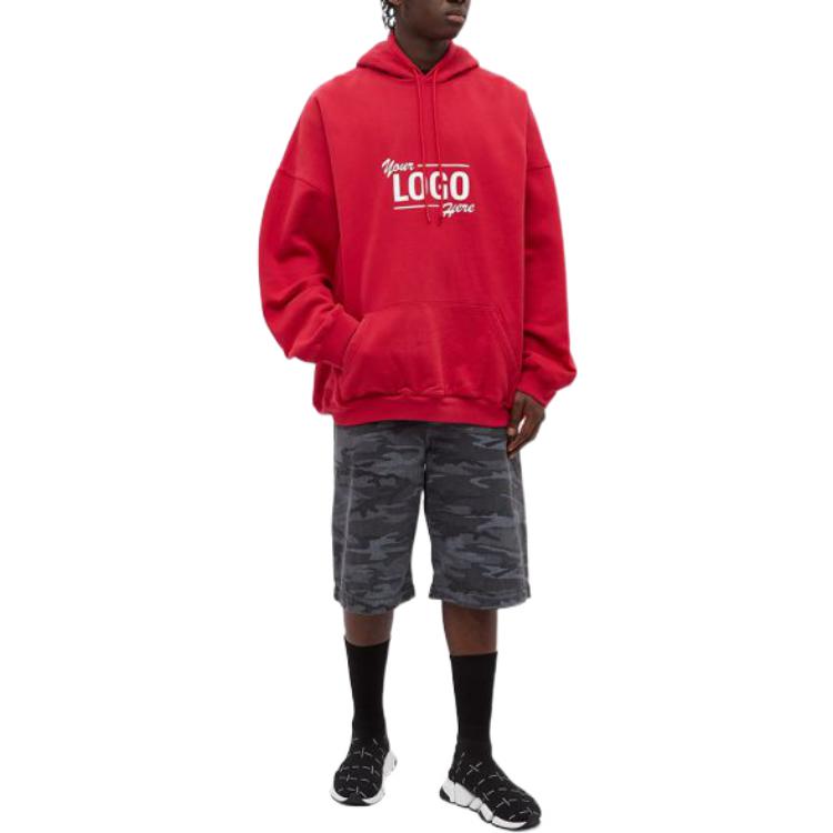Balenciaga Your Logo Here Popover Hoodie 'Raspberry White' 651799-TKV83-6295