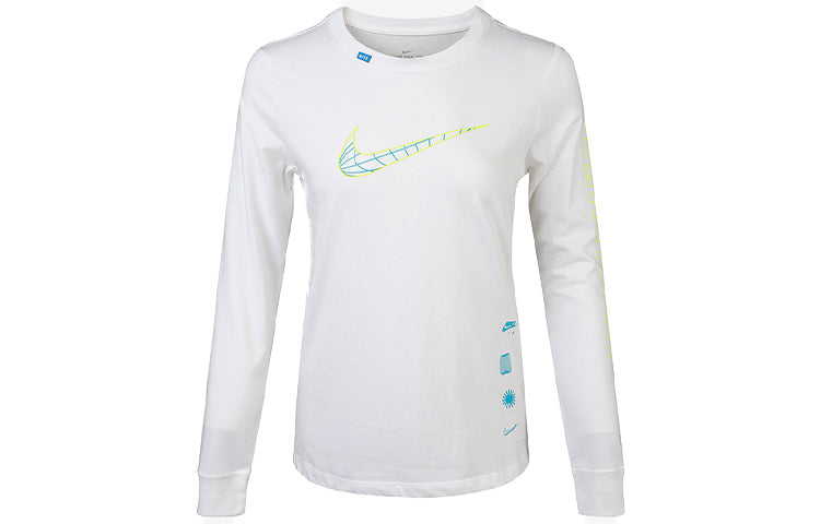 (WMNS) Nike Sportswear Round Neck Long Sleeves Casual White CV9174-100