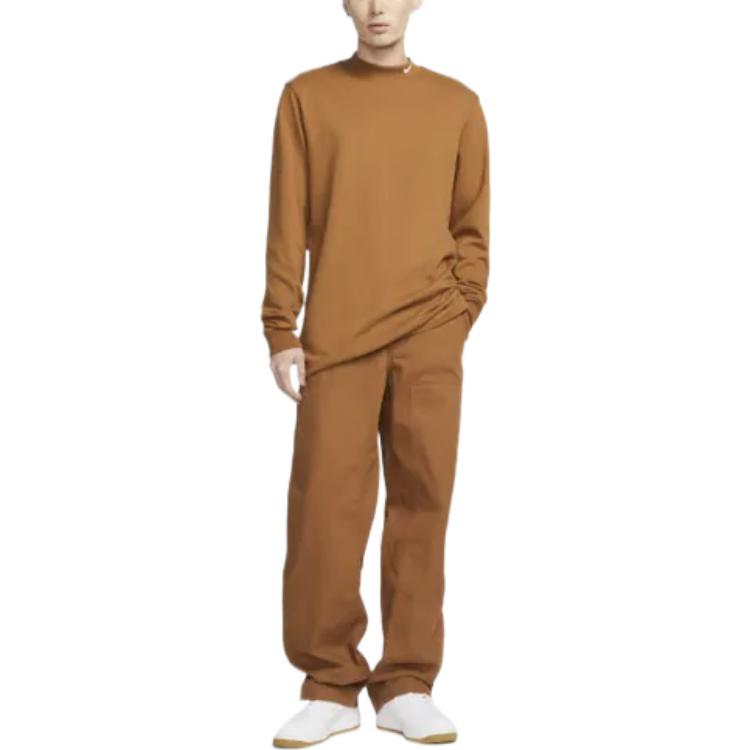 Nike AS M NL LS MOCK NECK SHIRT 'Brown White' DX5869-270