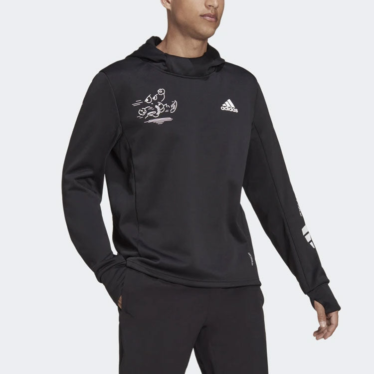Men's adidas Pattern Printing Running Pullover Black H56313