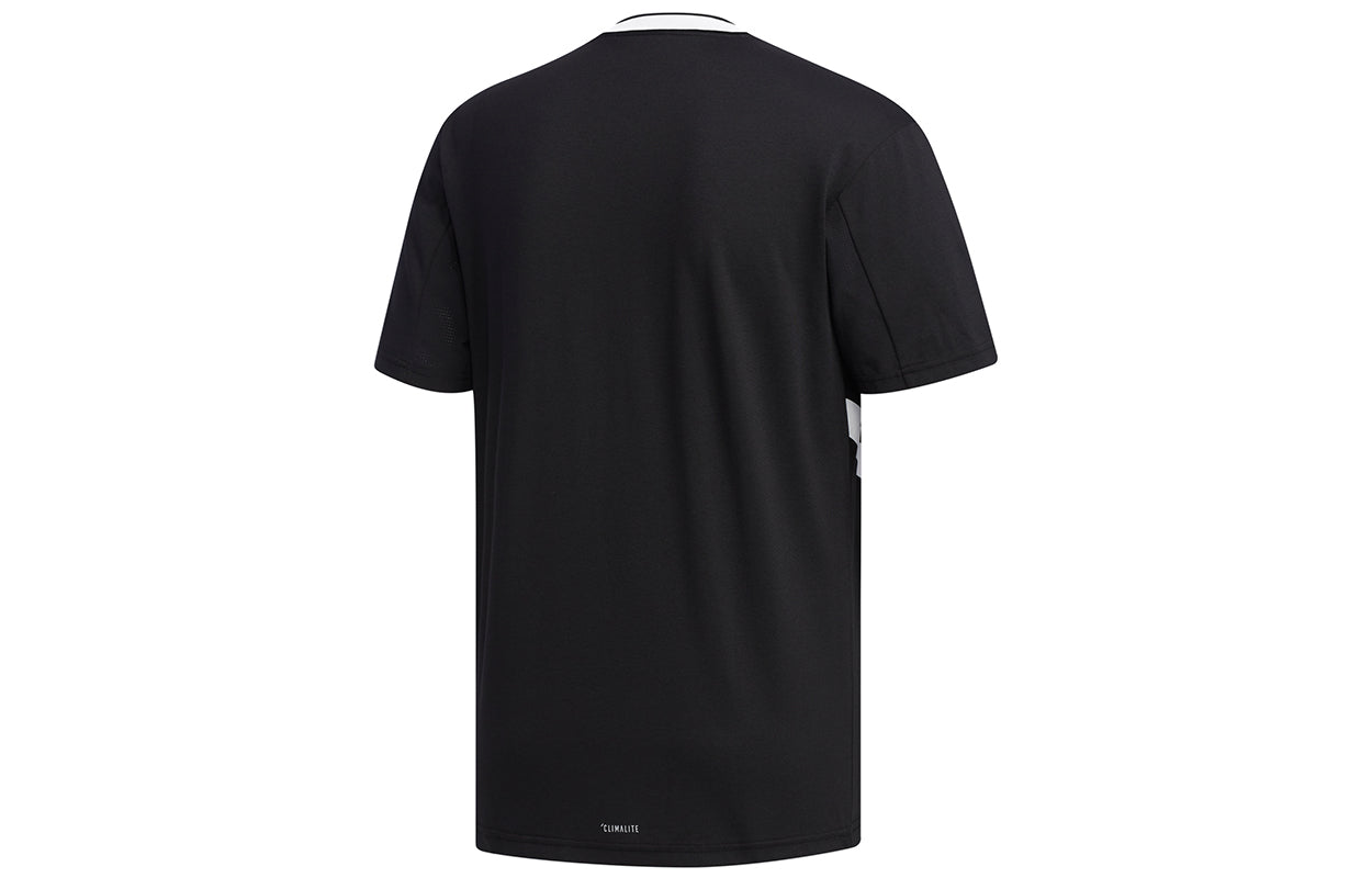adidas neo M Cs Abs Gr T2 Alphabet Printing Casual Sports Breathable Short Sleeve Black DW8114
