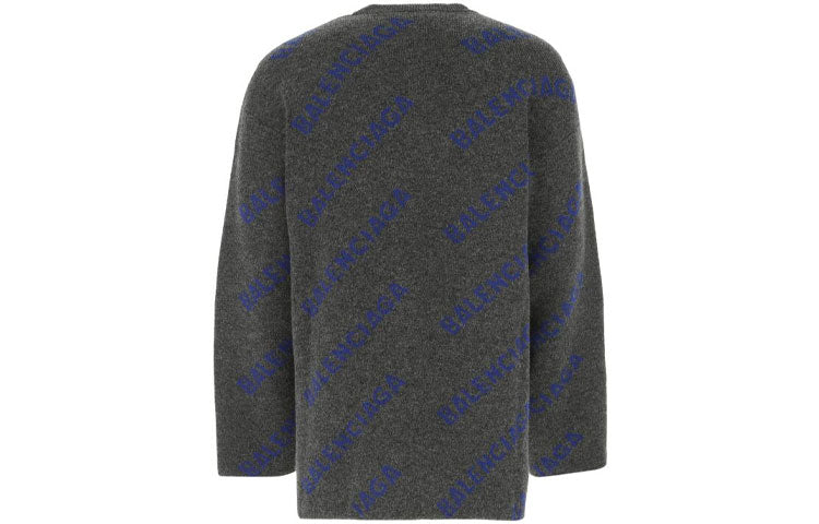 Balenciaga Intarsia Knit Logo Jumper 'Dark Grey' 623283T15671035