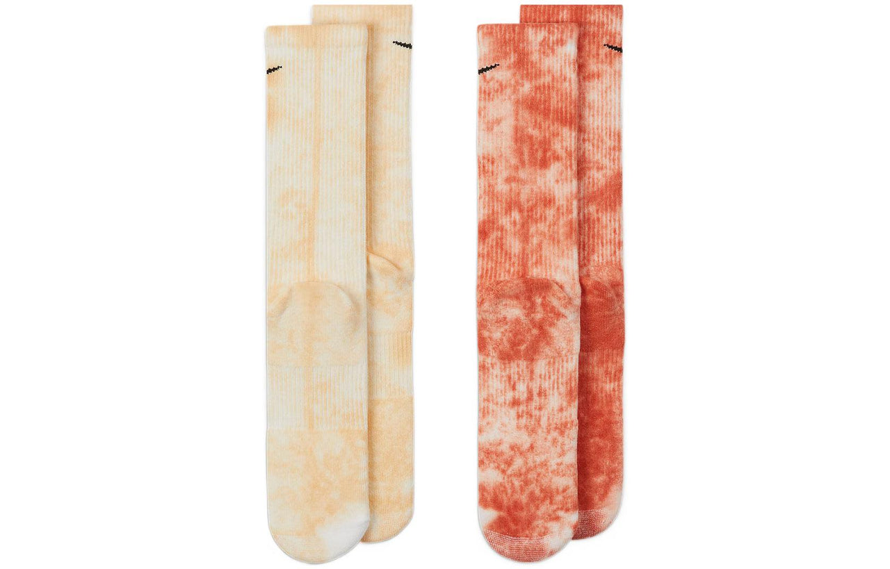 Nike Everyday Plus Tie Dye Sports Socks Unisex 2 Pairs Yellow / Orange DM3407-906