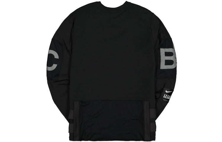 Nike Printing Splicing Sports Round Neck Pullover Black BV6476-010