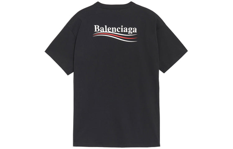 Men's Balenciaga Printing Version Short Sleeve Black 570803TAV441000