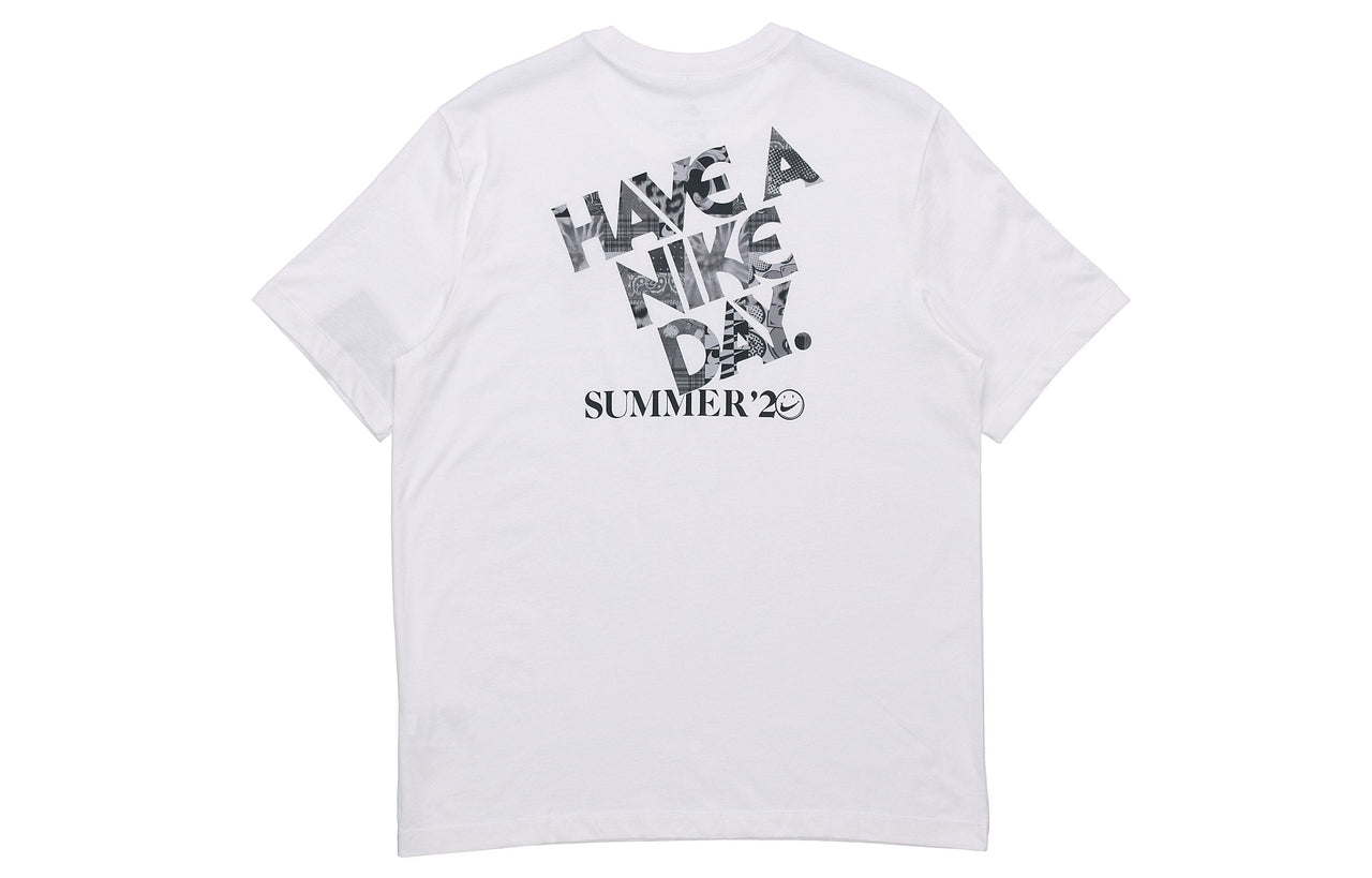 Nike Sportswear Printing Short Sleeve 'Have a Nike Day White' CW4818-100