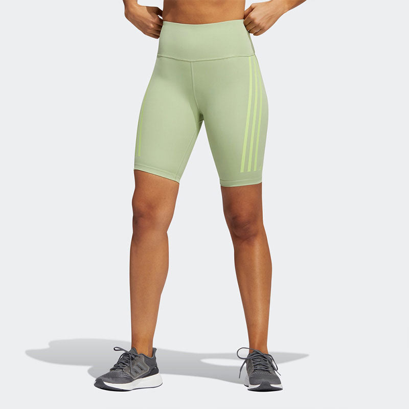 (WMNS) adidas Essentials 3-stripes Waisted Short Leggings 'Green' HD4471
