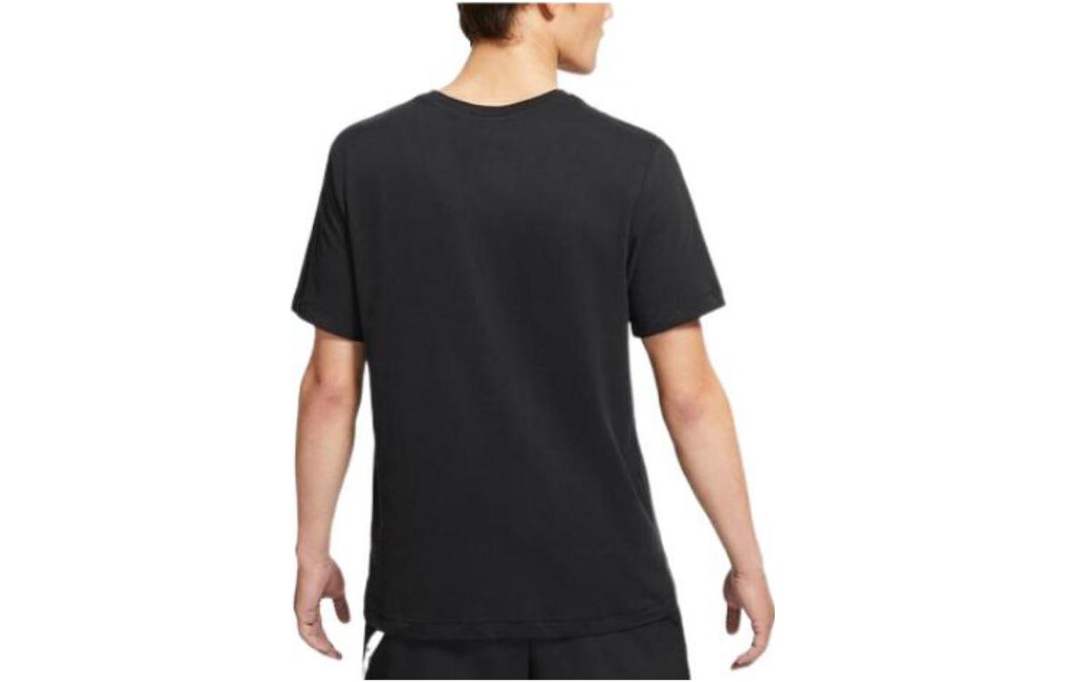 Men's Nike Dri-FIT Alphabet Pattern Printing Pullover Round Neck Short Sleeve Black T-Shirt DA1597-010