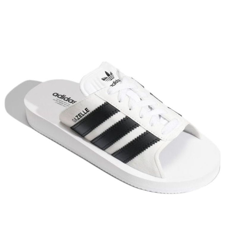 adidas Gazelle Beach Slides 'White Black' JQ7420