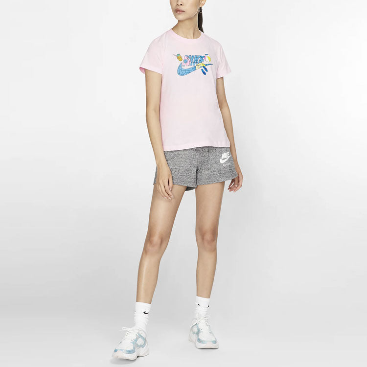 (WMNS) Nike Sportswear Short Sleeve 'Pool Pink' CI1130-663