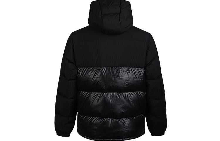 adidas originals Down Regen Puff Stay Warm Splicing Sports hooded down Jacket Black GE1324