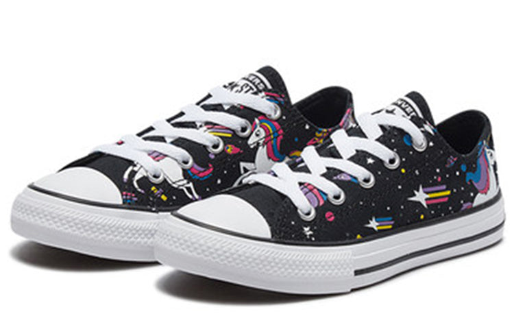 Converse Chuck Taylor All Star Rainbow Unicorn Black Sneakers 'Black' 665474C