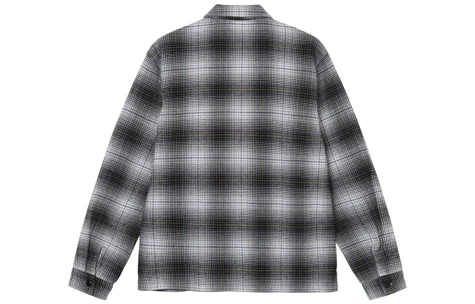 Stussy Paul Shadow Plaid Zip Shirt 'Black White' 1110238