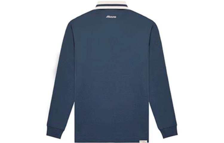 Mizuno Heritage Long Sleeve Polo Shirt 'Navy' D2CA36H2