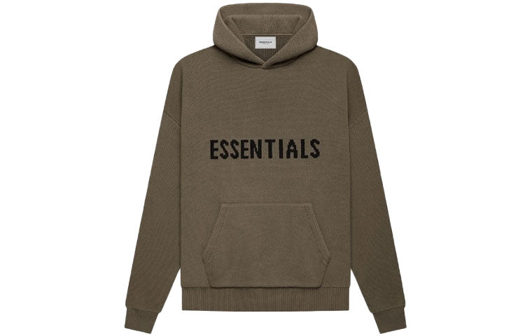 Fear of God Essentials FW21 Knit Pullover Logo Hoodie 'Harvest' FOG-FW21-014