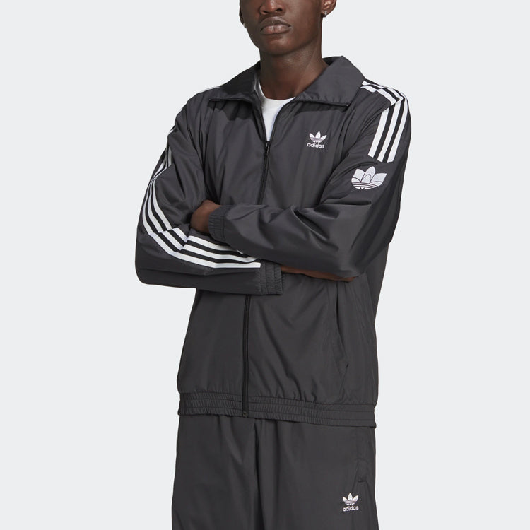 adidas Adicolor 3D Trefoil 3-Stripes Track Jacket 'Black White' GN3535
