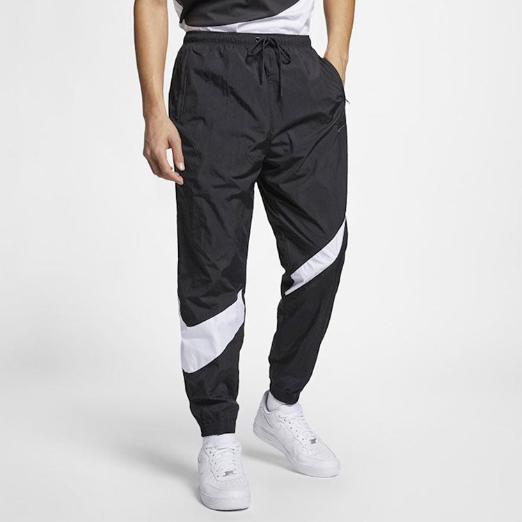 Nike Big Swoosh SportsWear Woven Long Pants Sports Pants US Edition Black AR9894-010
