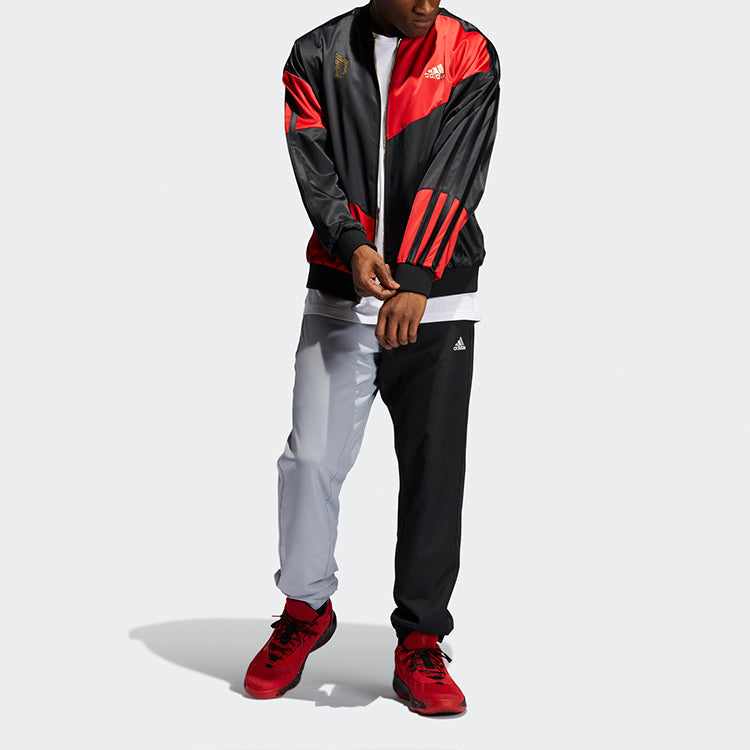 adidas Cny Dame Jacket Logo Basketball Sports Black Red GM5137