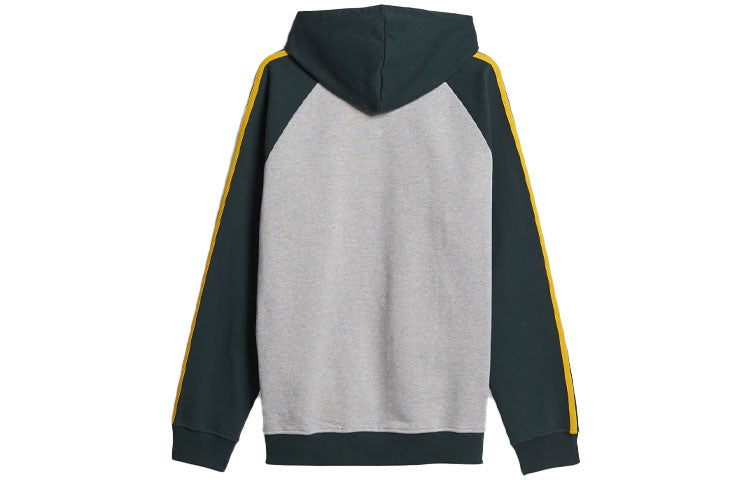 Men's adidas originals x NOAH Crossover 3-stripes Logo Printing Colorblock Pullover Green HC4305