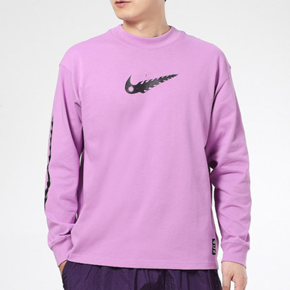 Men's Nike Totem Printing Breathable Casual Sports Pullover Long Sleeves Purple T-Shirt DB9260-591