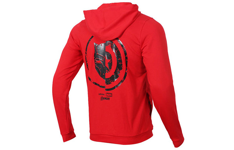 adidas neo x MARVEL Crossover Back logo Casual Sports Hooded Jacket Red EA0322