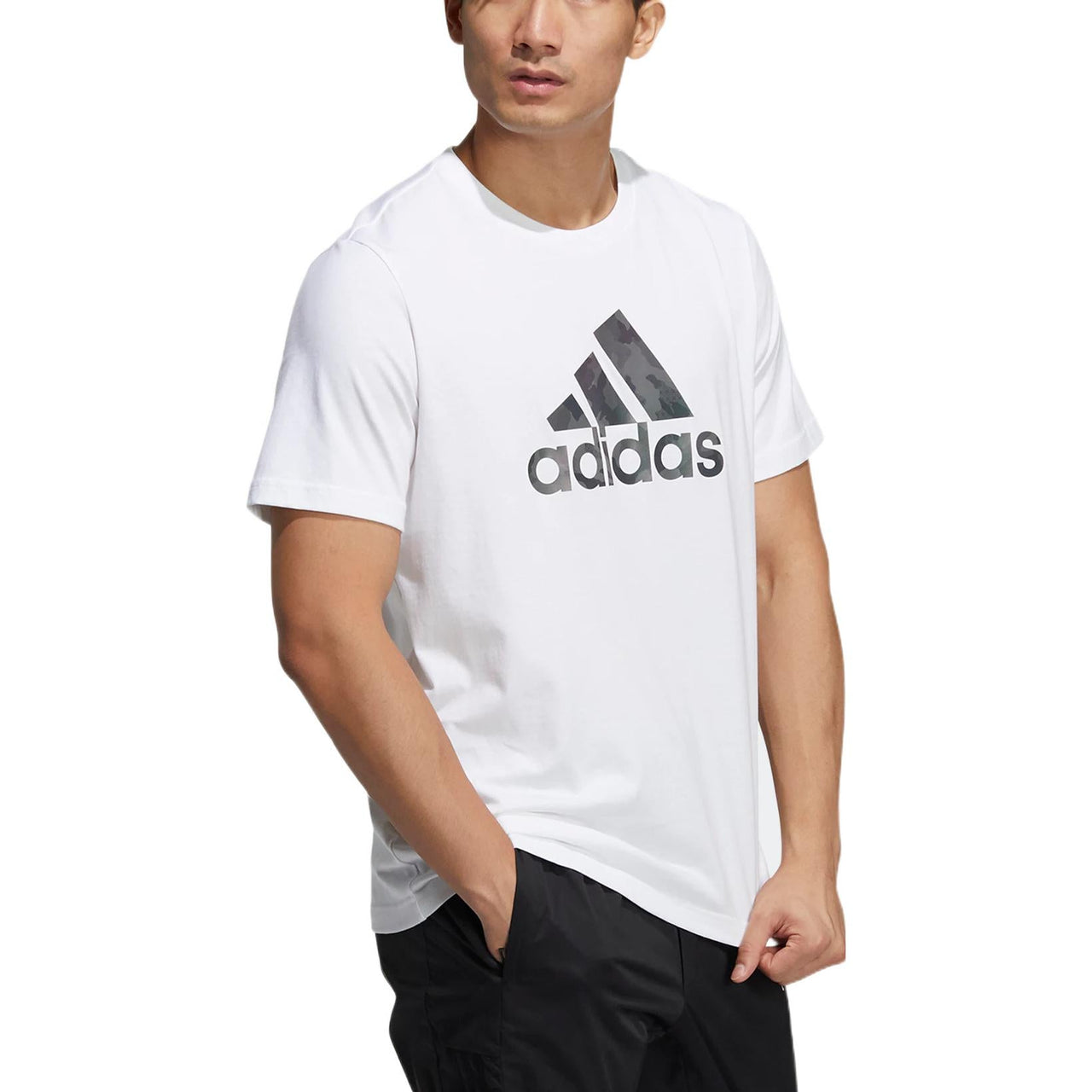 adidas Alphabet Logo Printing Sports Round Neck Short Sleeve White HE7425