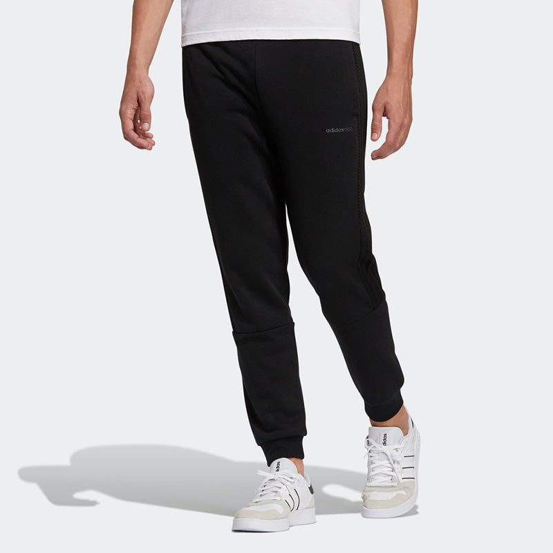 Men's adidas neo Logo Mesh Running Sports Pants/Trousers/Joggers Black H55276