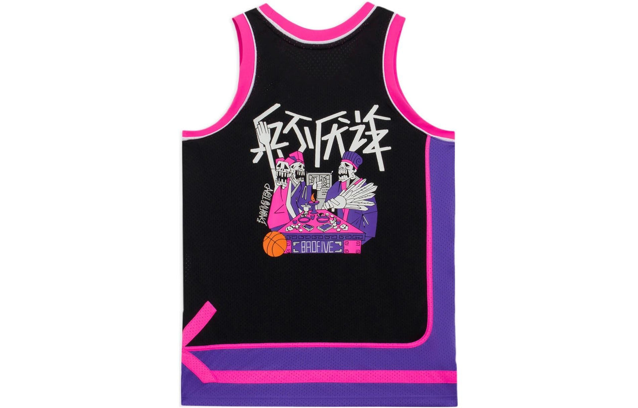 Li-Ning BadFive Cartoon Graphic Basketball Jersey 'Black Pink Purple' AAYS033-2