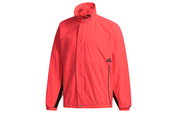 adidas Alphabet Colorblock Stand Collar Jacket Red FM5458