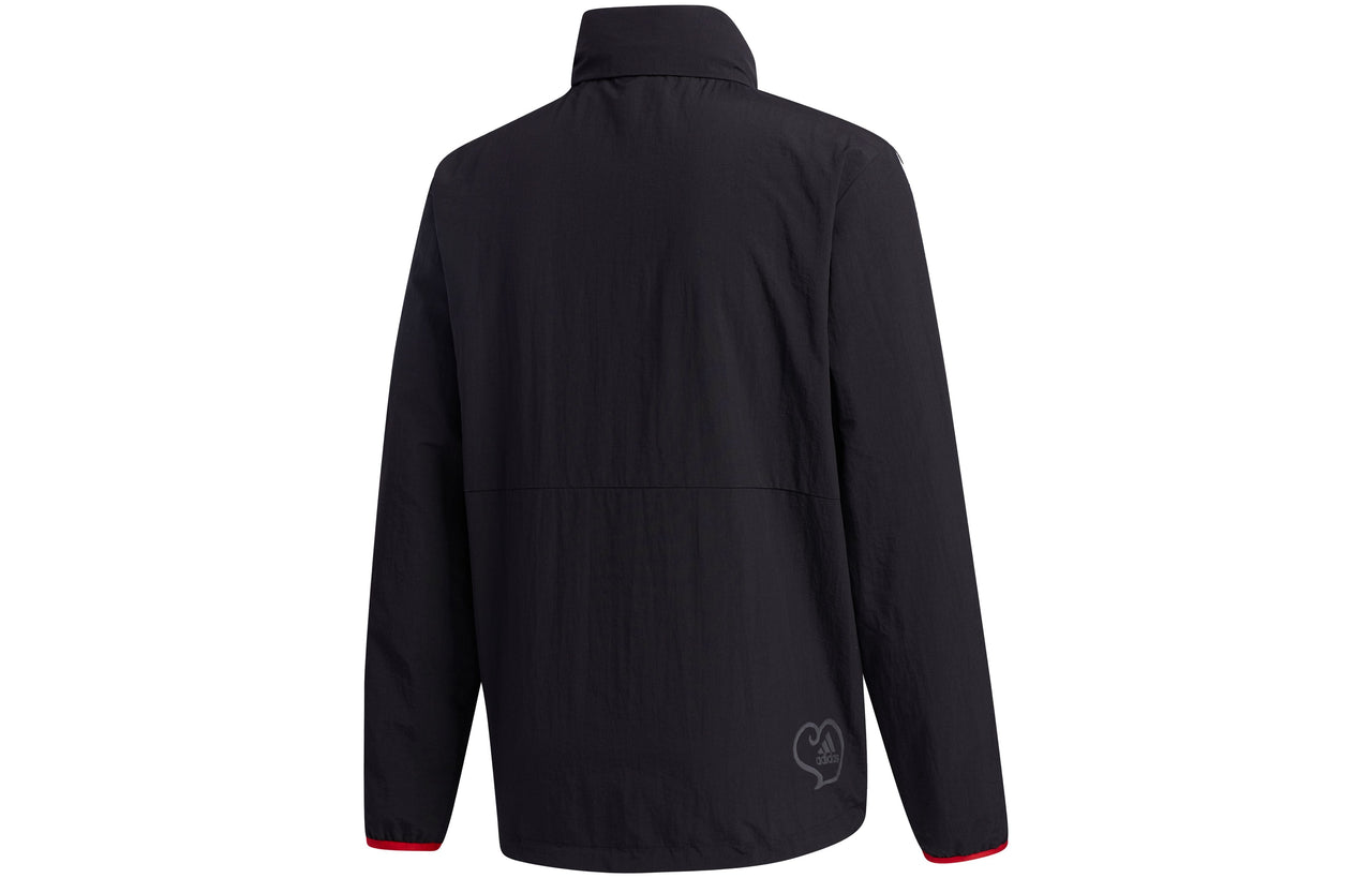 adidas VD Windbreaker Stripe Casual Sports Jacket Black GV5151