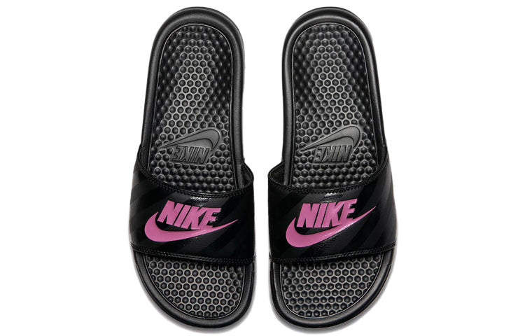 (WMNS) Nike Benassi JDI 'Black Vivid Pink' 343881-061