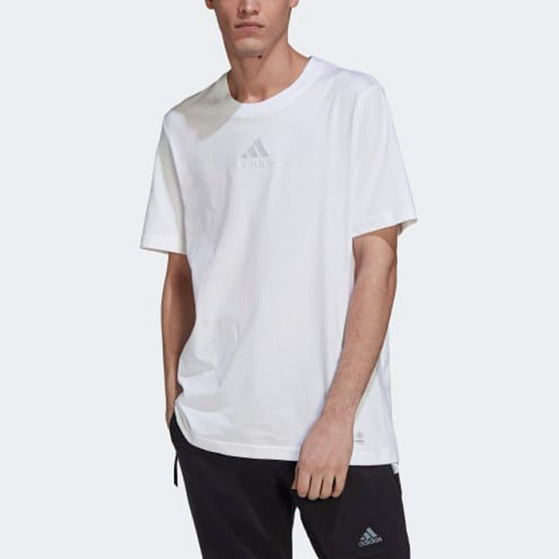 Men's adidas Internal Tee Athleisure Casual Sports Solid Color Logo Breathable Short Sleeve White T-Shirt HJ9806