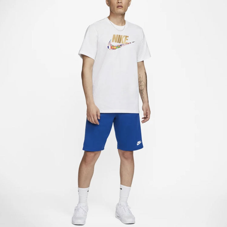 Nike Sportswear National Flag Logo Printing Sports Short Sleeve White CT6550-100