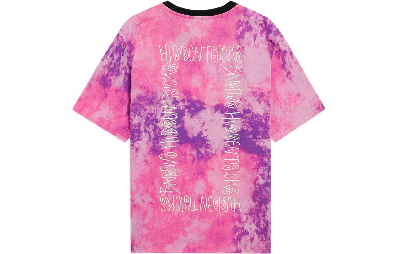 Li-Ning BadFive Skull Graphic Tie Dye T-shirt 'Pink Purple' AHSS389-5